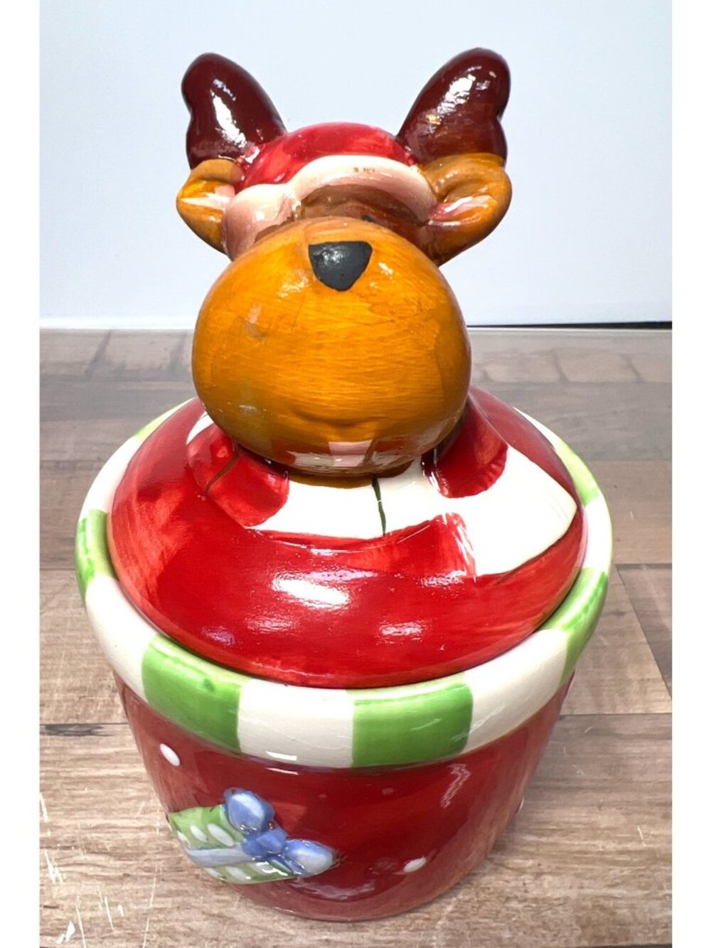 Royal Norfolk Reindeer-Themed Ceramic Jar